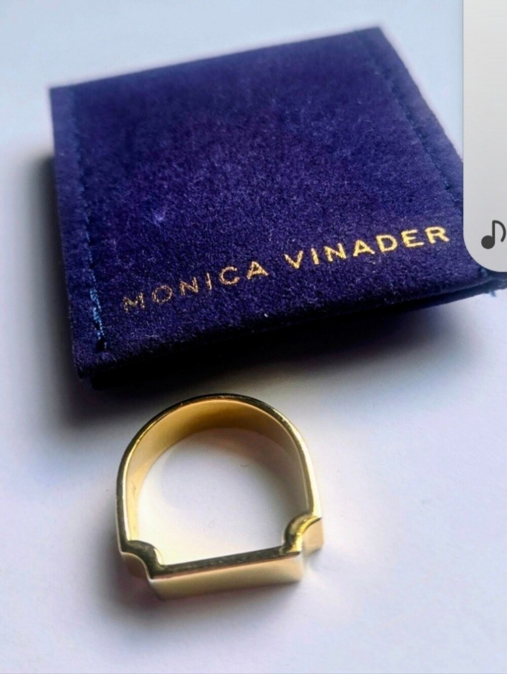 MONICA VINADER Sculpted Wide Ring in 18k Gold Vermeil